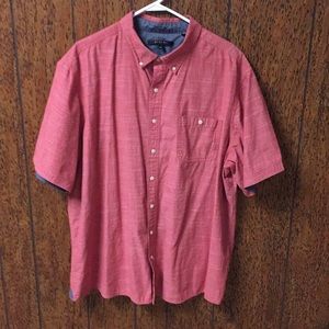 Red button down casual shirt sleeve shirt
